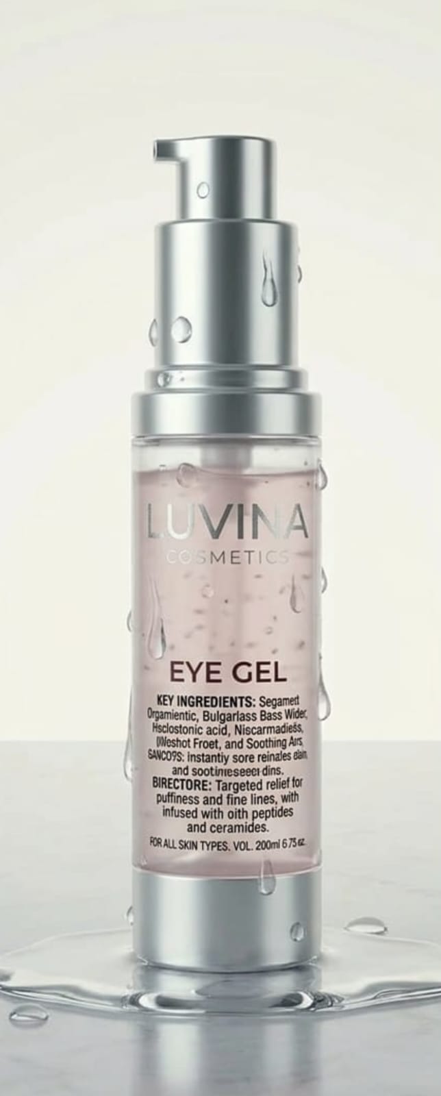 Luvina Eye Gel – Targeted Relief for Puffiness & Fine Lines with Peptides & Ceramides (200ml)